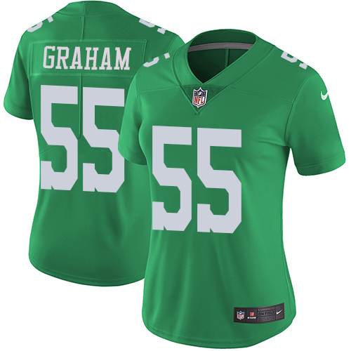 Nike Eagles #55 Brandon Graham Green Women's Stitched NFL Limited Rush Jersey - Click Image to Close